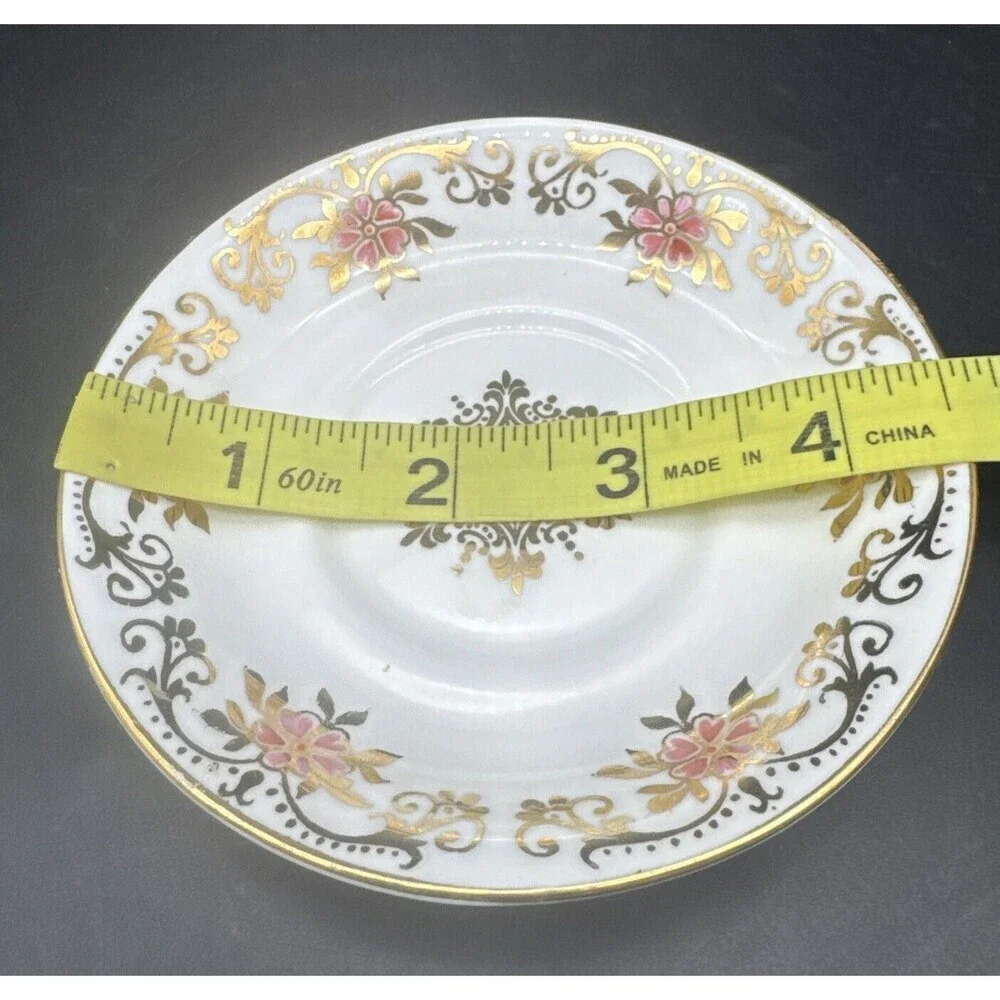 Paragon By Appointment Her Majesty Queen PINK Floral Gold Demitasse Cup & Saucer